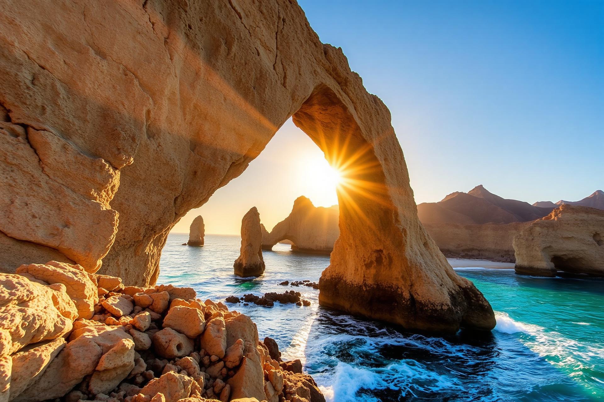 Los Cabos — Desert cliffs meet the Pacific at the tip of Baja.